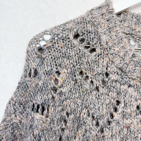 MADEWELL Pointelle Bubble Sleeve Wool Blend Oversized Pullover Sweater Gray Sz S - Picture 5 of 10